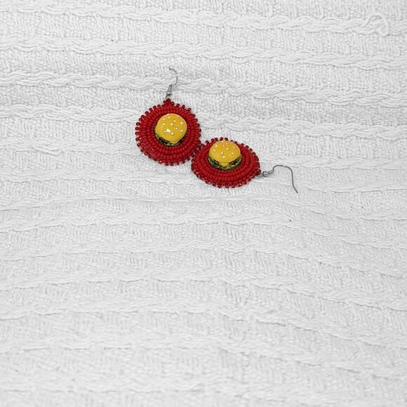 Happy Burger Earrings - Picture 3 of 3